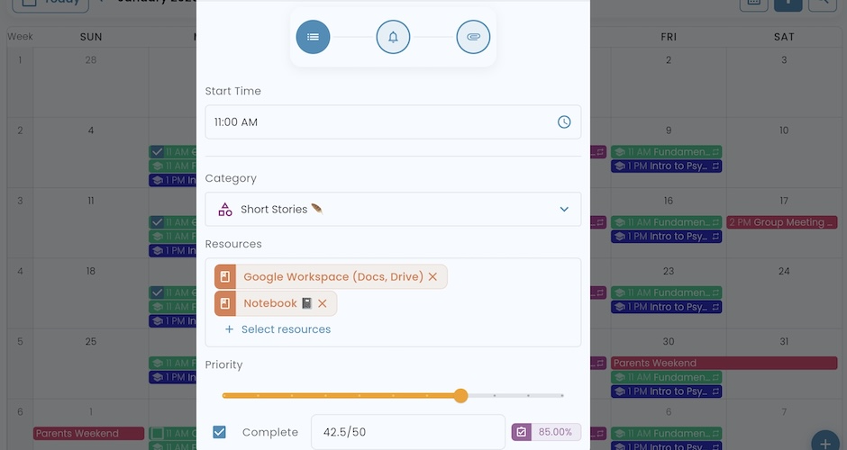 Detailed Assignment Planner