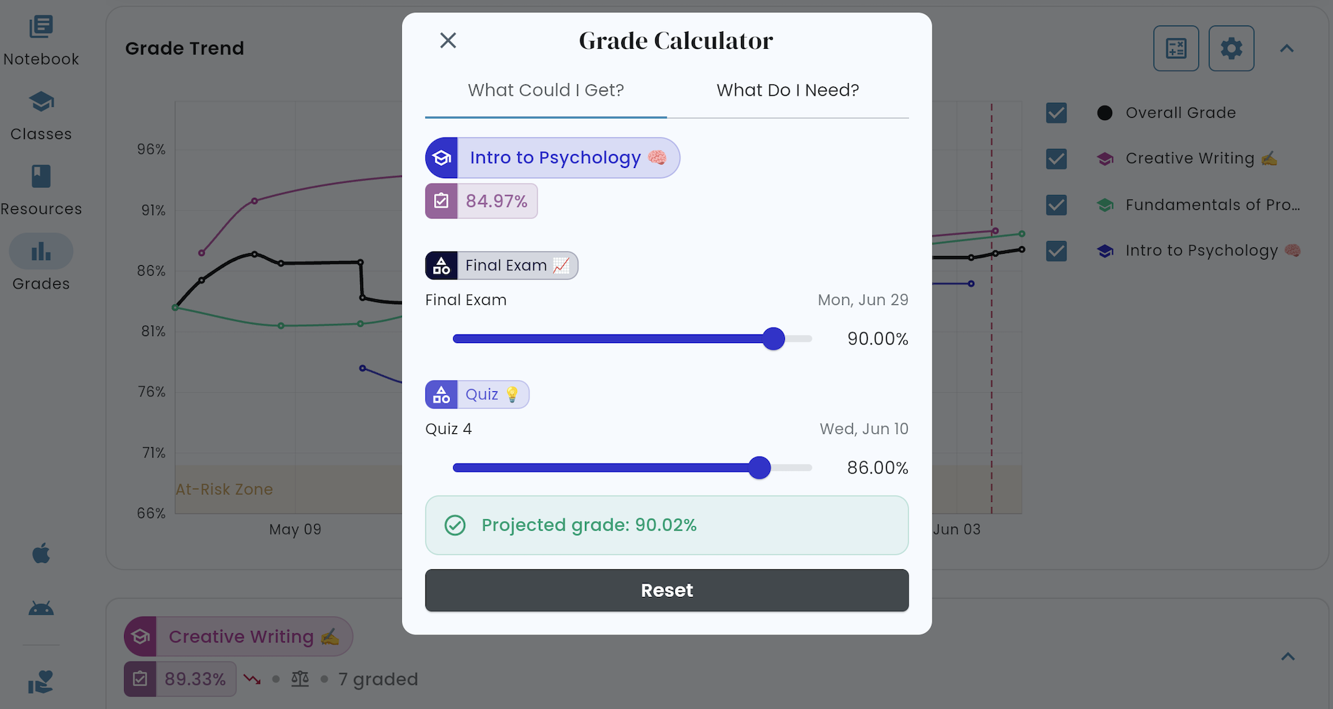 Helium web app — Grade Calculator