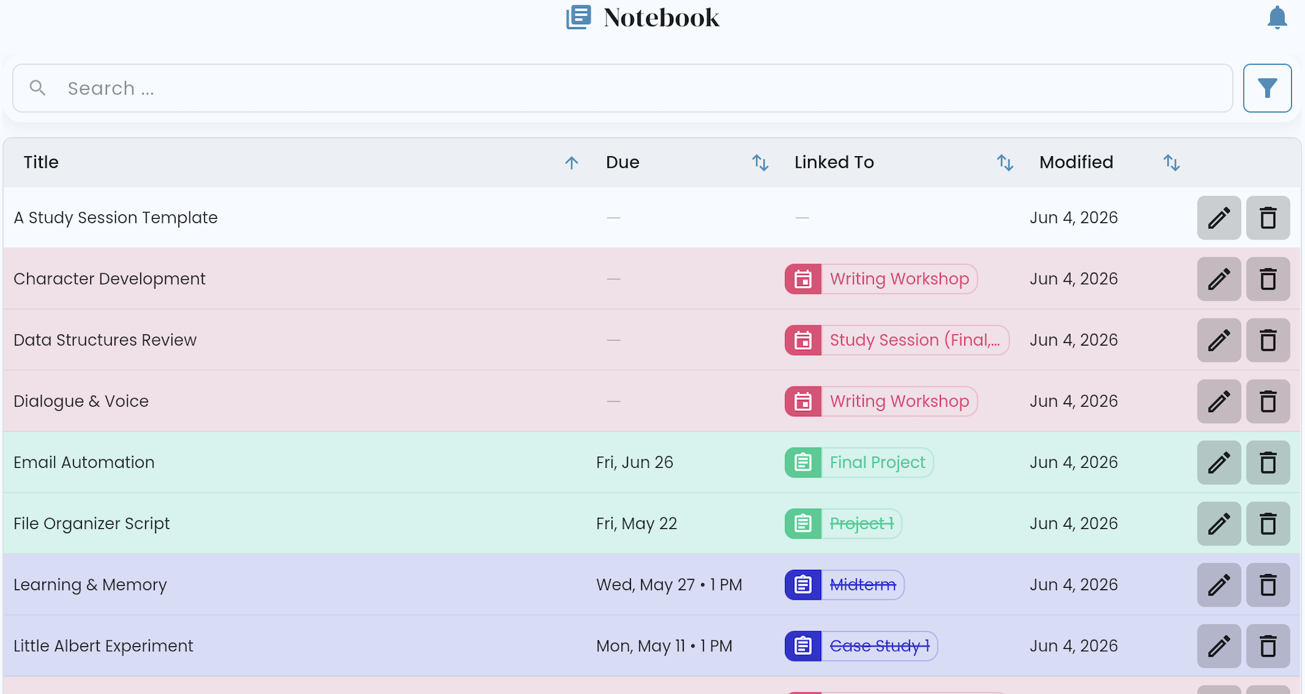 Helium web app — Notebook