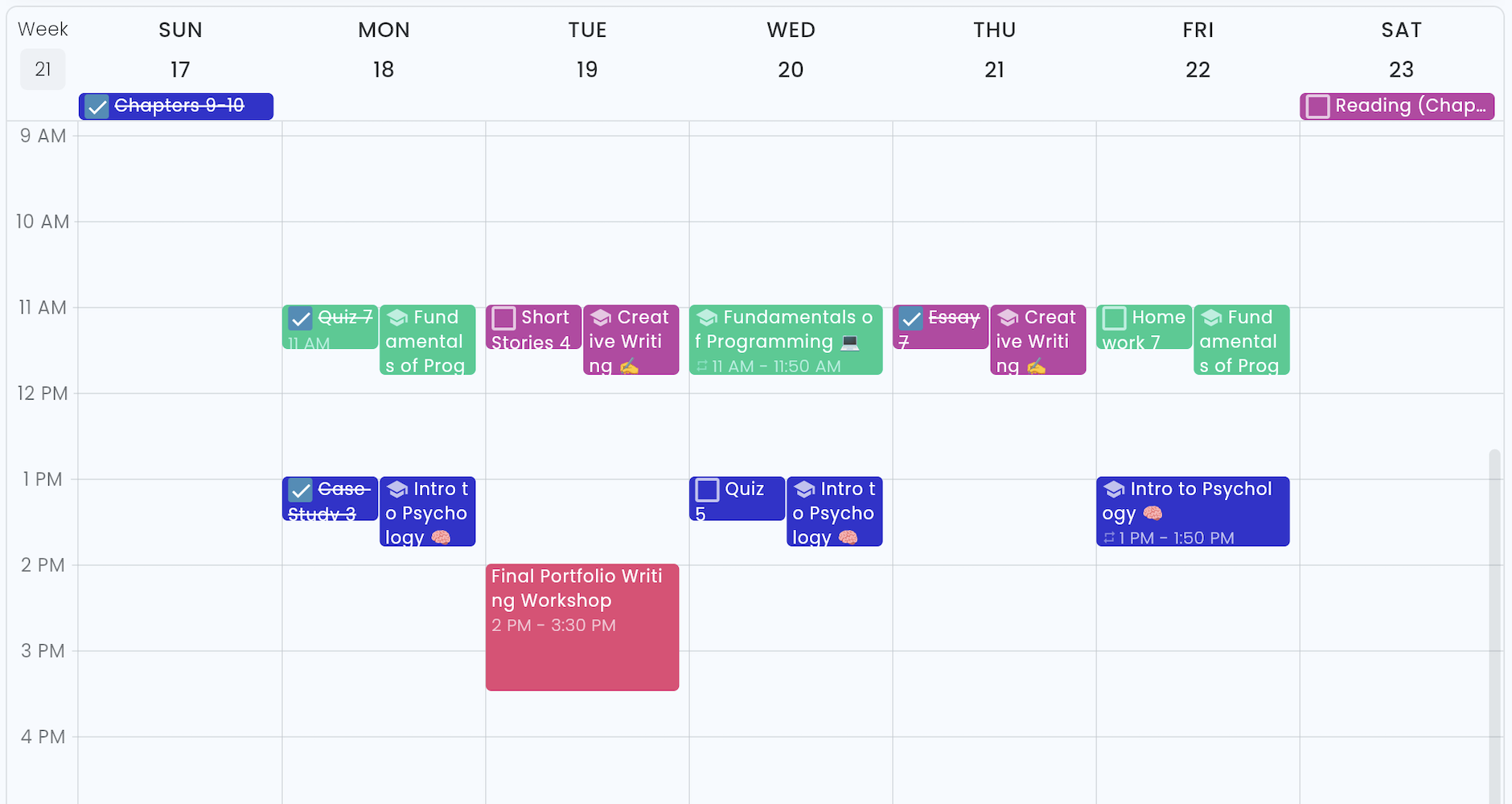 Helium web app — Week View